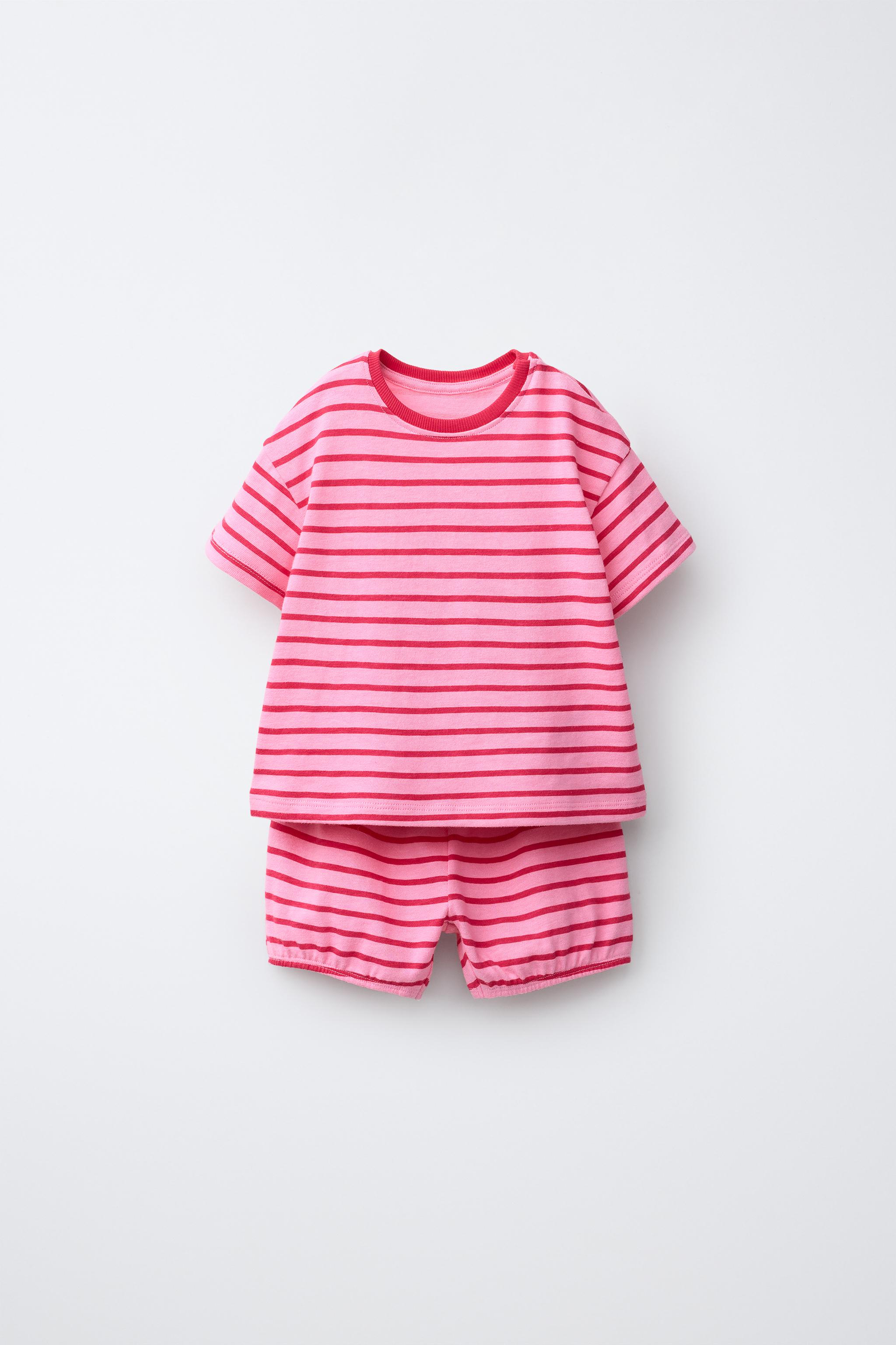 STRIPED T-SHIRT AND BLOOMER SET